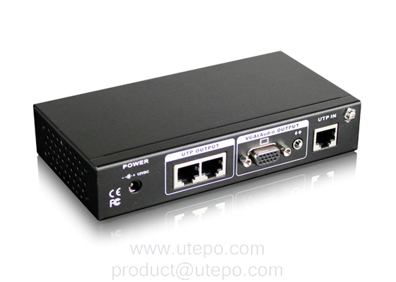 單路VGA視音頻雙絞線中繼器-UTP801AR2T 長距離傳輸高清視音頻的理想解決方案